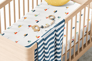 Fitted Crib Sheet Adds Mockup Set