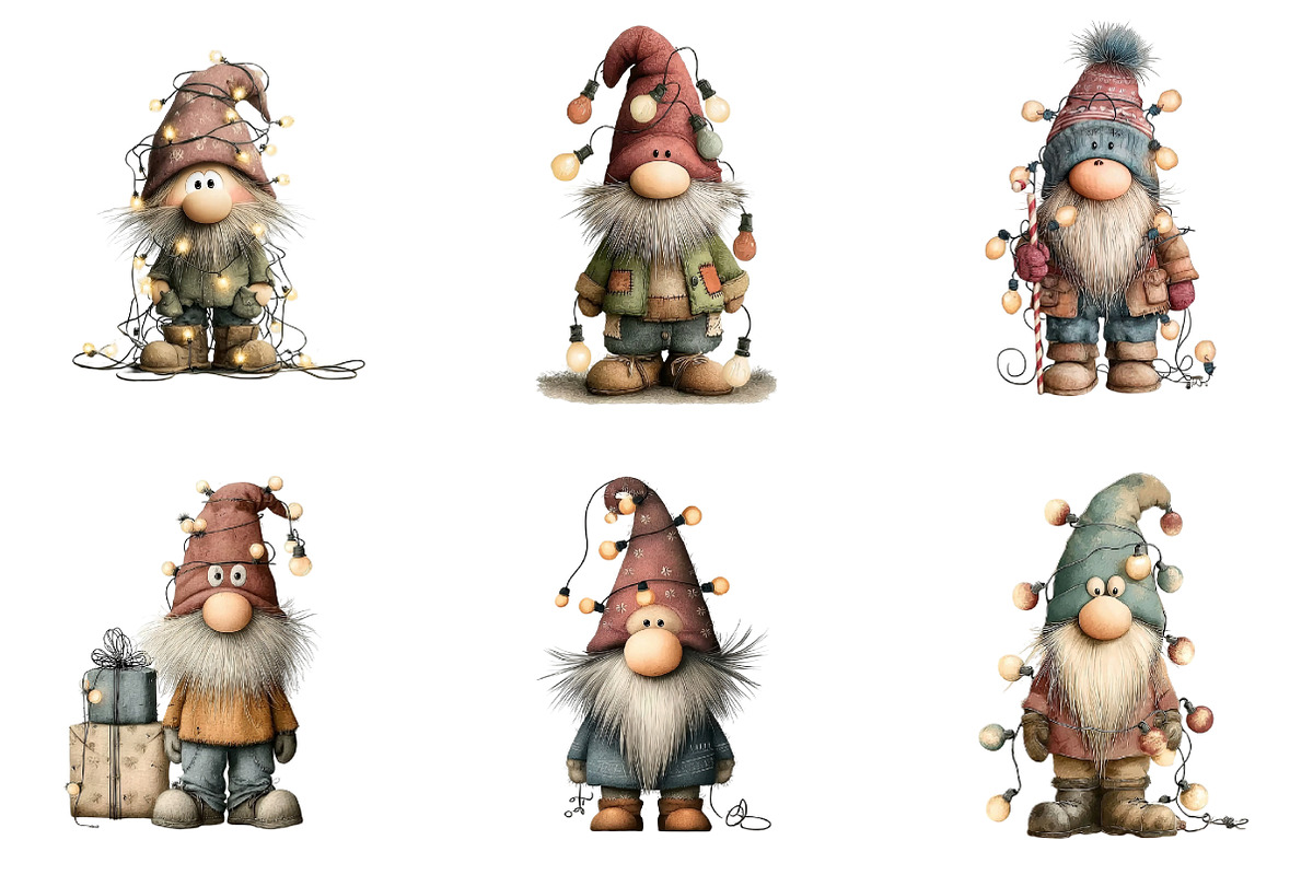 Christmas Gnome Lights Funny, an Illustration by DreamArtGraphic (Photo 5 of 5)