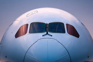 Large airplane at sunset, a Photo by Beautiful things