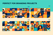 Blue and Orange Modern Geometric Kit, a Pattern Graphic by Lettering_Logo (Thumbnail 3 of 8)