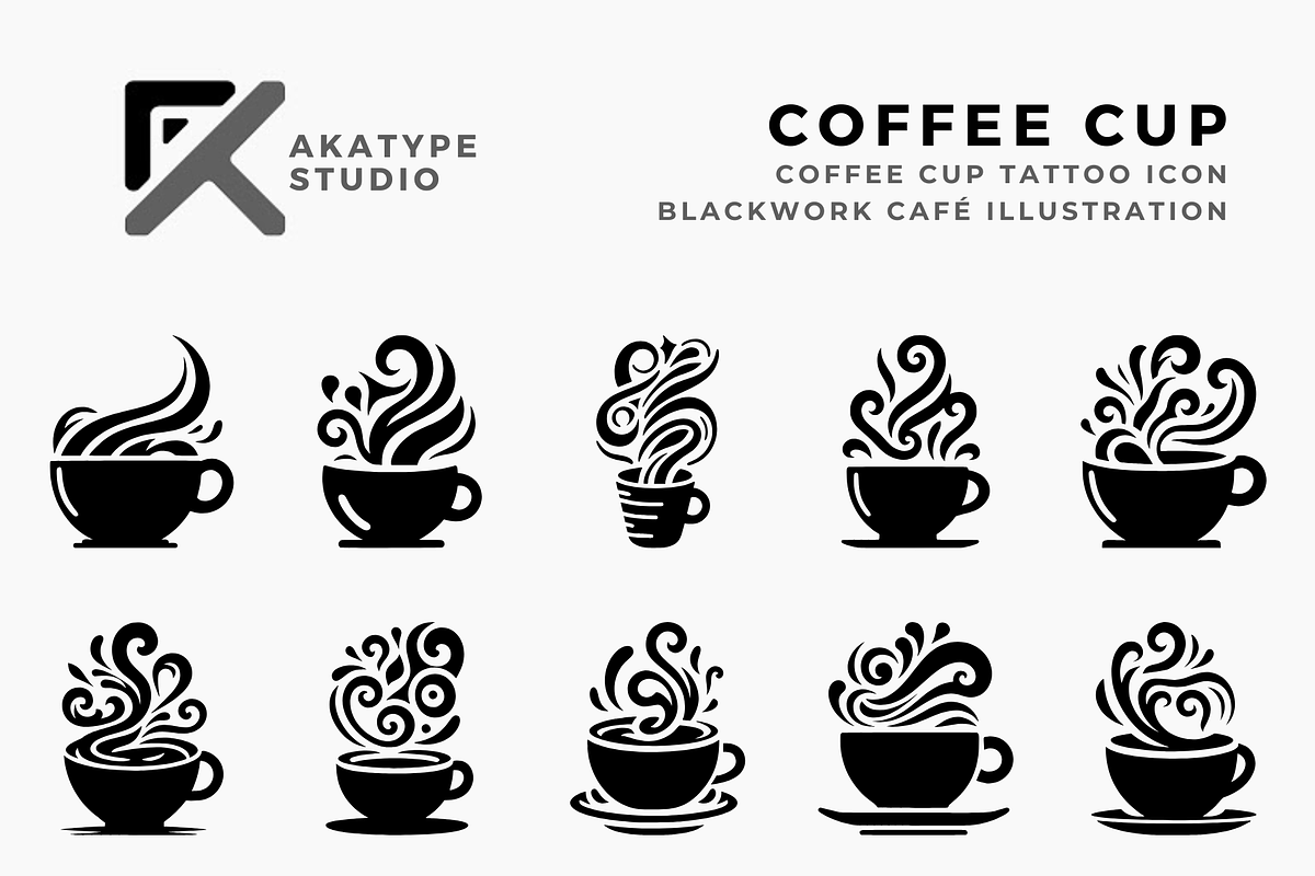 Coffee Cup Tattoo Icon Vector, a Solid Icon by Akatype Studio (Photo 1 of 3)