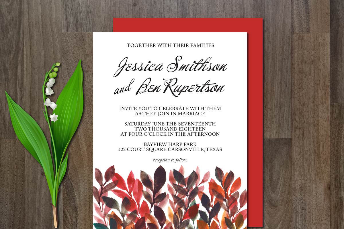 Watercolor Flower Wedding Suite, an Invitation Template by aticnomar (Photo 2 of 5)