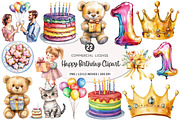 Happy Birthday Clipart, an Illustration by SinaCreation (Thumbnail 1 of 5)