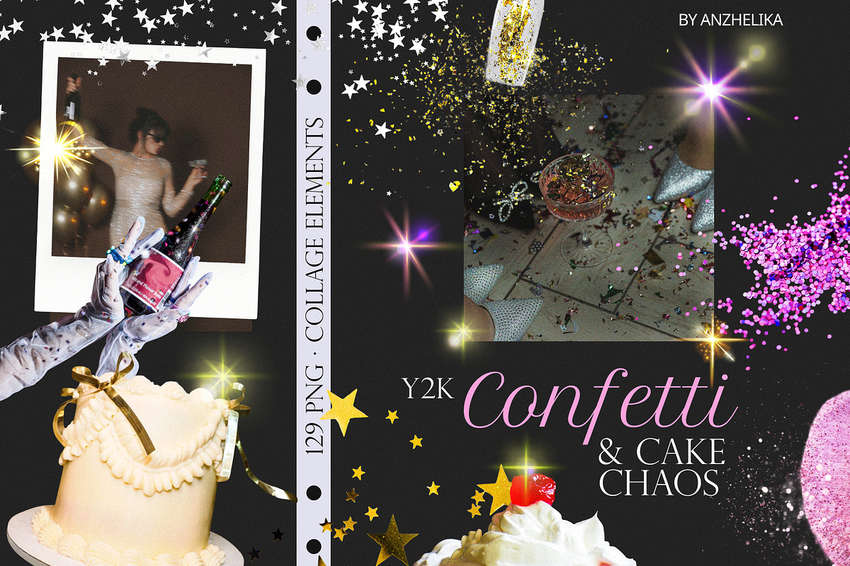 Y2K Confetti & Cake Chaos, an Object Graphic by Anzhelika (Photo 1 of 11)