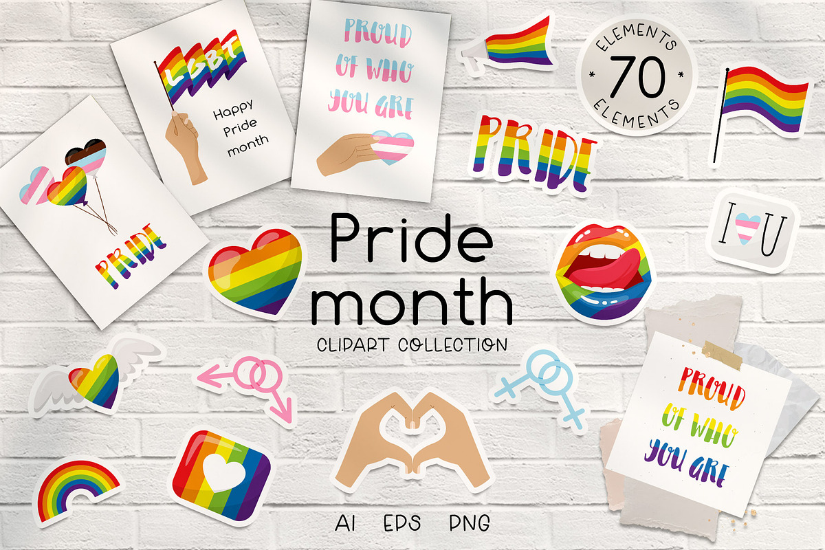 Pride Month Cliparts, an Object Illustration by Valeria Soloveva (Photo 1 of 5)