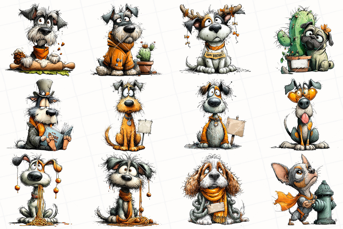 Quirky Funny Dog Clipart, an Illustration by OK Design (Photo 3 of 6)
