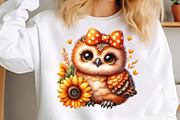 Watercolor Cute Baby Owl Clipart PNG, an Illustration by SinaCreation (Thumbnail 5 of 7)