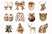 Wild Leopard Christmas Clipart, a Seasonal Illustration by Design Market (Thumbnail 5 of 5)