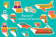 Big set of icons and stickers travel, an Illustration by moto_cat (Thumbnail 4 of 5)