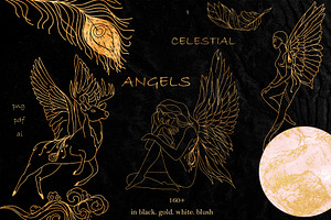 CELESTIAL ANGELS.LINE ART COLLECTION