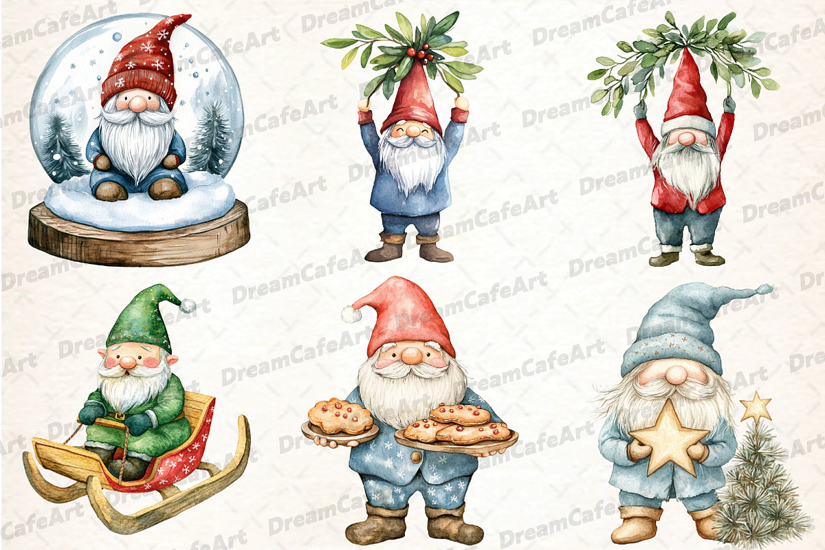 Merry Christmas Gnomes, an Illustration by DreamCafeArt (Photo 4 of 7)