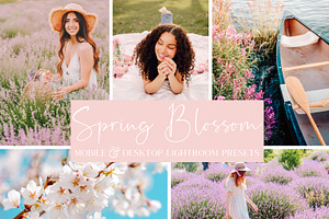 5 SPRING BLOSSOM LIGHTROOM PRESETS, an Action Add-On by Emma Kate Creative