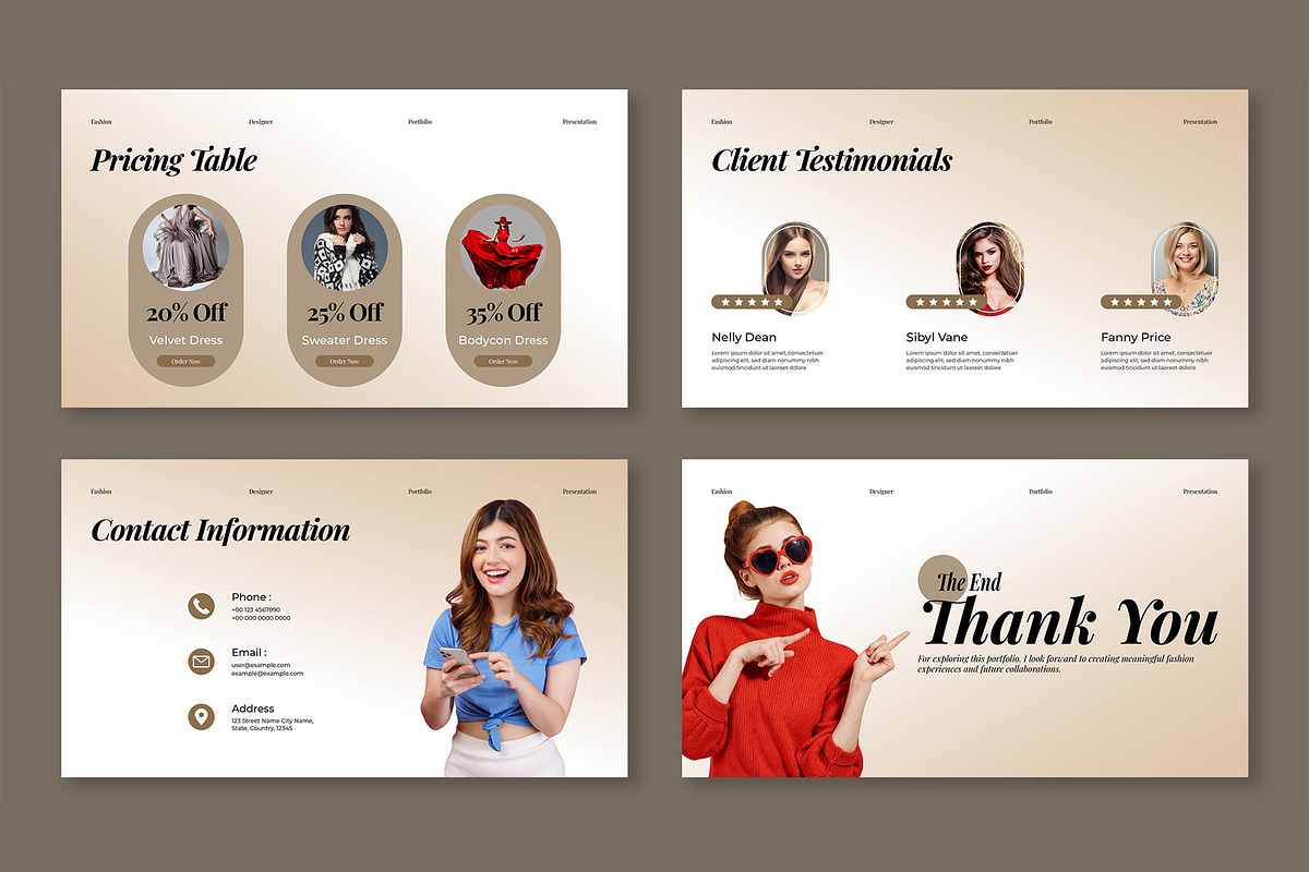 Modern Fashion Designer Portfolio, a Presentation Template by Mighty-Slide (Photo 6 of 6)
