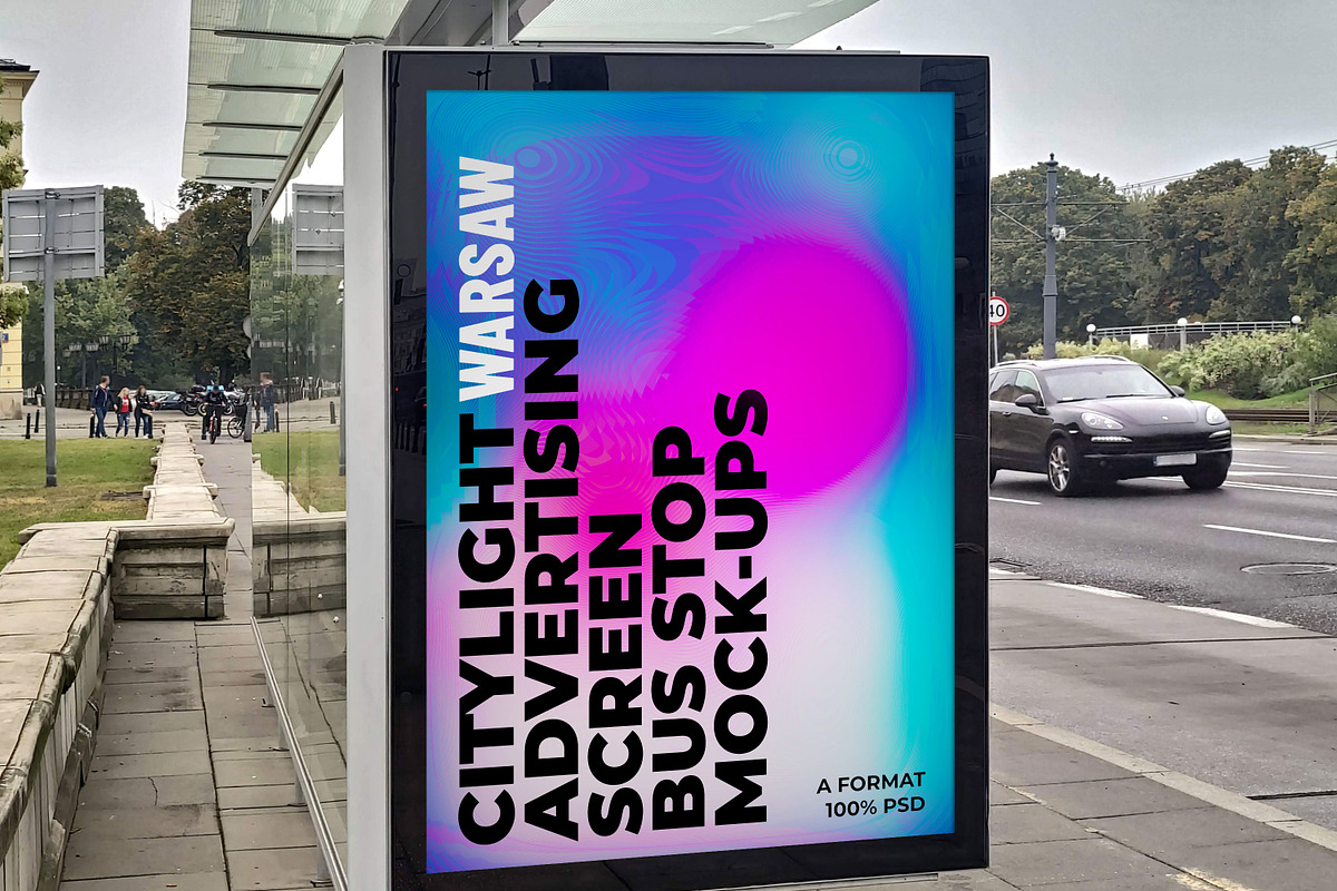 Warsaw Citylight Ad Bus Stop 10, an Advertising Mockup by Graphic Shelter (Photo 2 of 5)