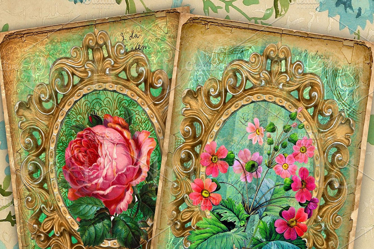Vintage floral cards, an Object Graphic by DidiArtWorld (Photo 1 of 2)