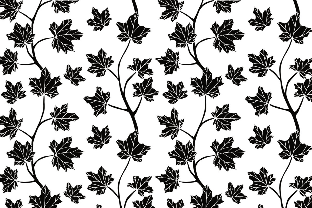 Black&White Leaves patterns set, a Pattern Graphic by Asyndrom (Photo 3 of 4)
