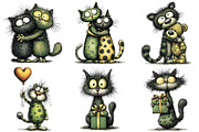 Quirky Cats Friendship Clipart, an Illustration by Craft Nest (Thumbnail 7 of 10)