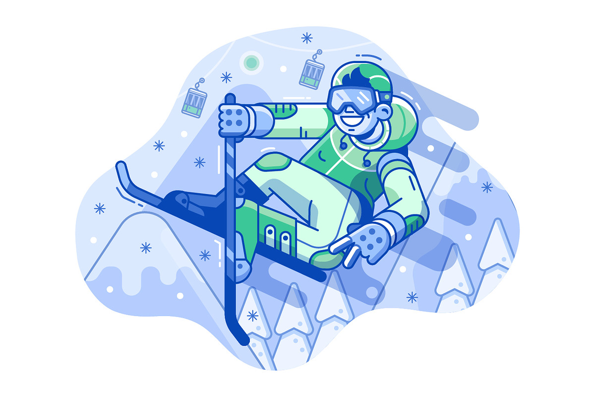 Skiing Resort Web Illustrations, a Sport Illustration by Alex Krugli (Photo 9 of 15)