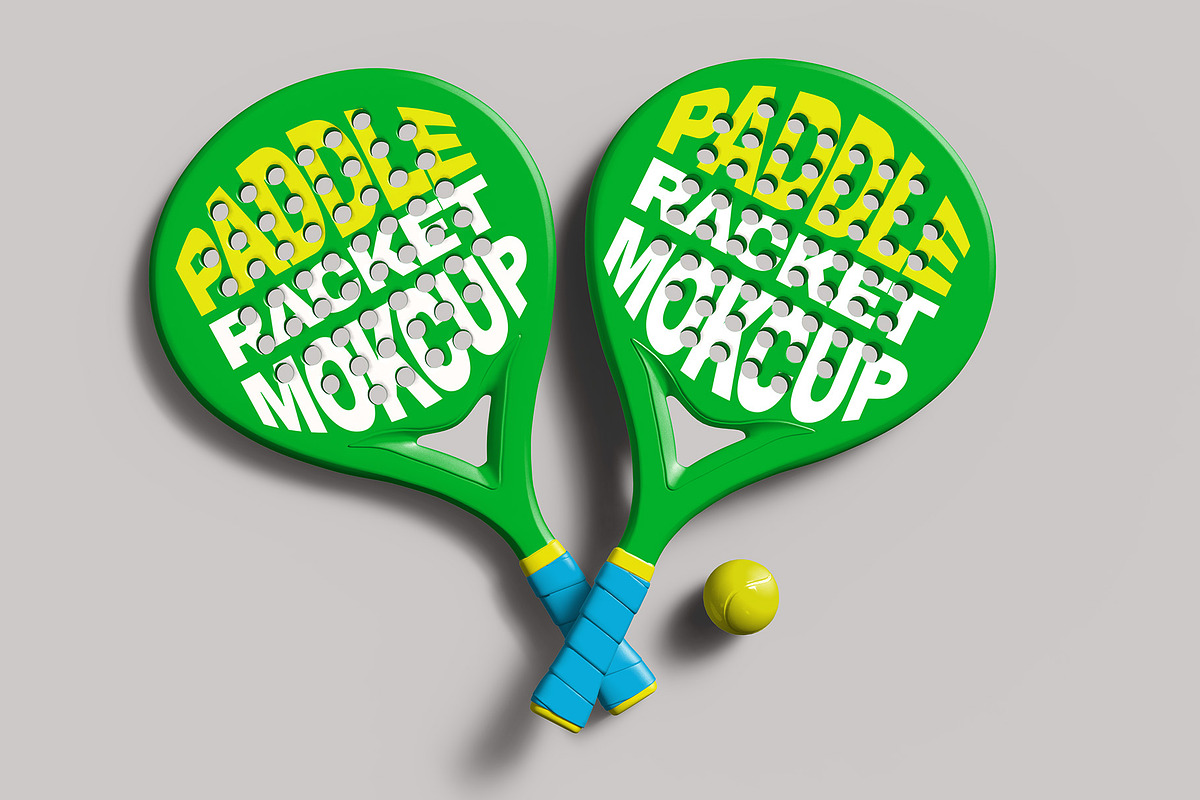 Paddle Racket Mockups - 8 views, a Merchandise Mockup by Illusiongraphic