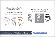 Minimal American Sign Language (ASL), an Outline Icon by Picture Window (Thumbnail 26 of 26)