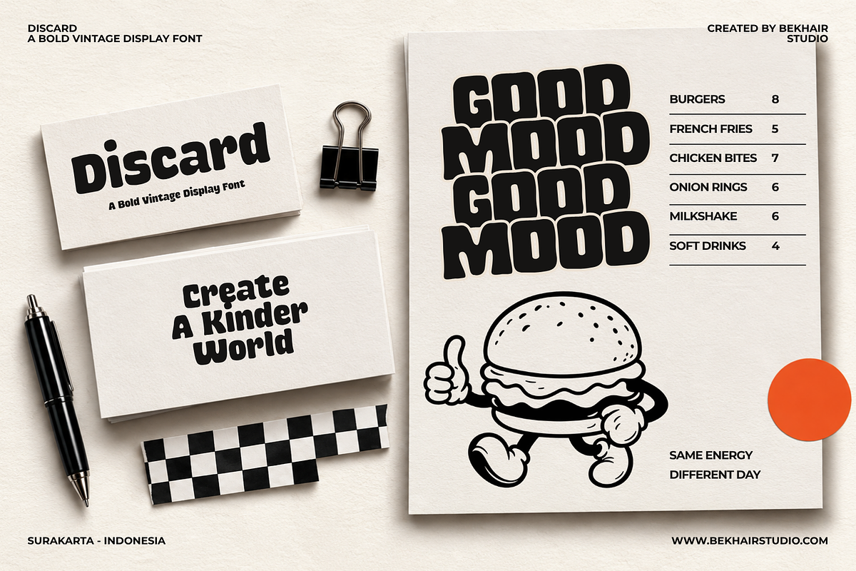 Discard – Bold Retro Display Font, a Serif Font by Bekhair Studio (Photo 9 of 17)