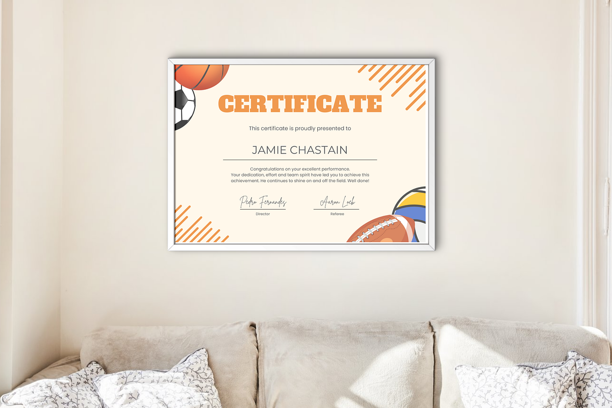 5 Sports Certificates Templates, a Templates & Theme by TemplateCastleStore (Photo 6 of 9)
