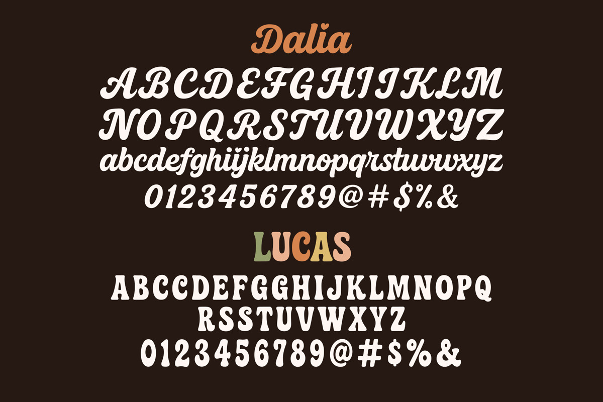 Dalia Lucas - Script Groovy Font Duo, a Handwritten Font by Jozoor (Photo 10 of 10)
