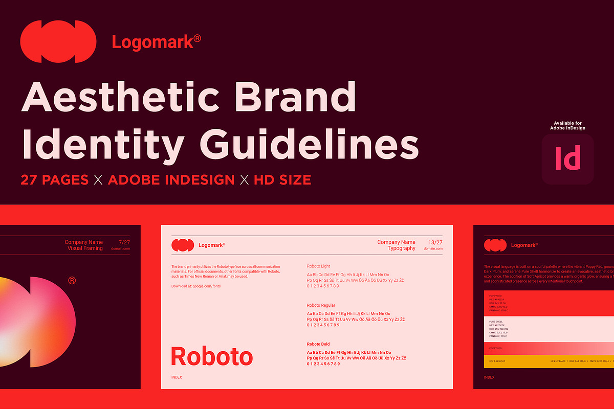 Aesthetic Brand Identity Guidelines, a Branding & Logo Template by Frank Wo (Photo 1 of 10)