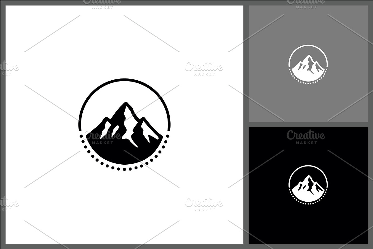 Mountain Logo Icon in Circle, a Branding & Logo Template by quadrazo