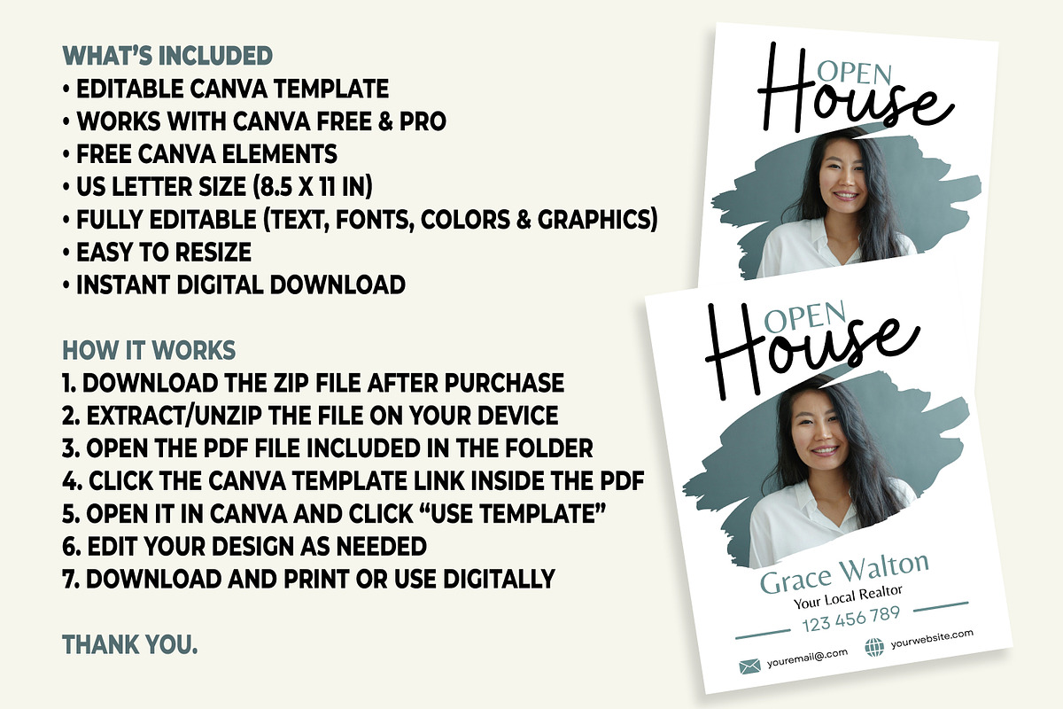 Open House Sign, Editable With Canva, a Marketing Template by M9 Design (Photo 6 of 6)