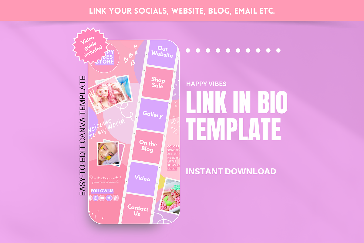 Creative Link in Bio Template, a Landing Page Template by SunshineStudioBoutique (Photo 1 of 9)