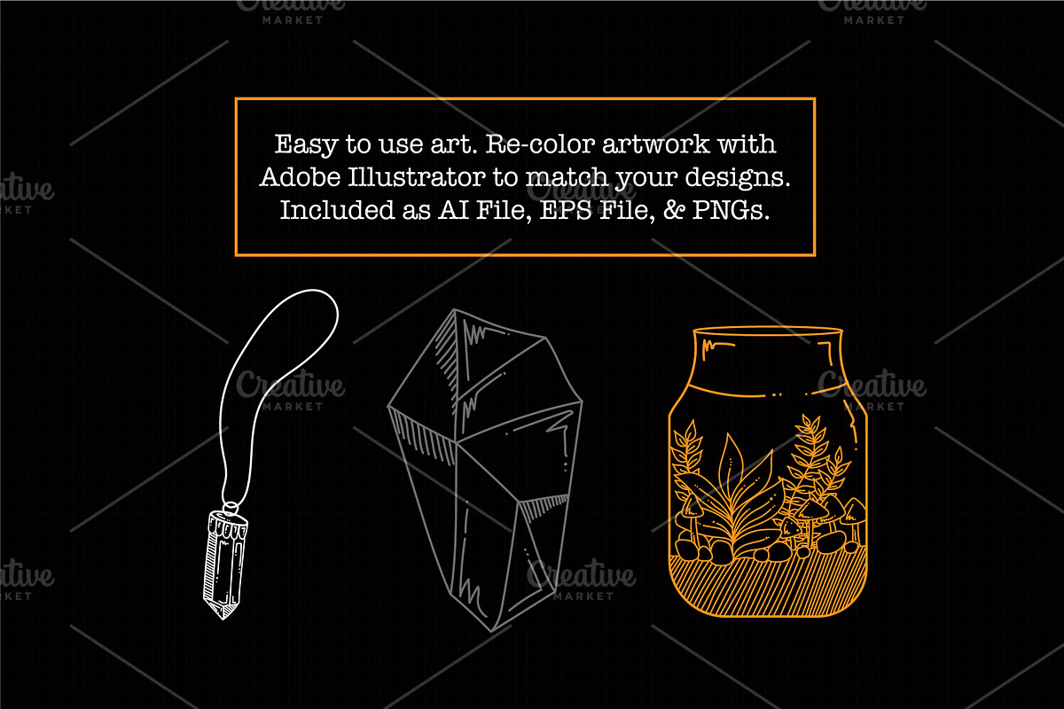 Witchy Aesthetic Vector Graphic Pack, an Illustration by Hannah Eliza Studio (Photo 3 of 4)
