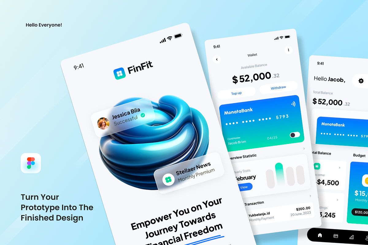Financial Management UI Mobile Apps, an UI Kit Template by SquidPixey (Photo 3 of 3)