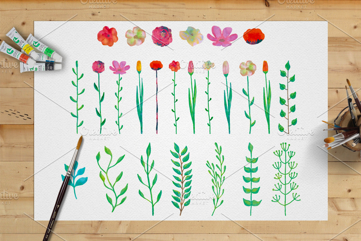 Watercolor Art & Pattern Brushes preview 6