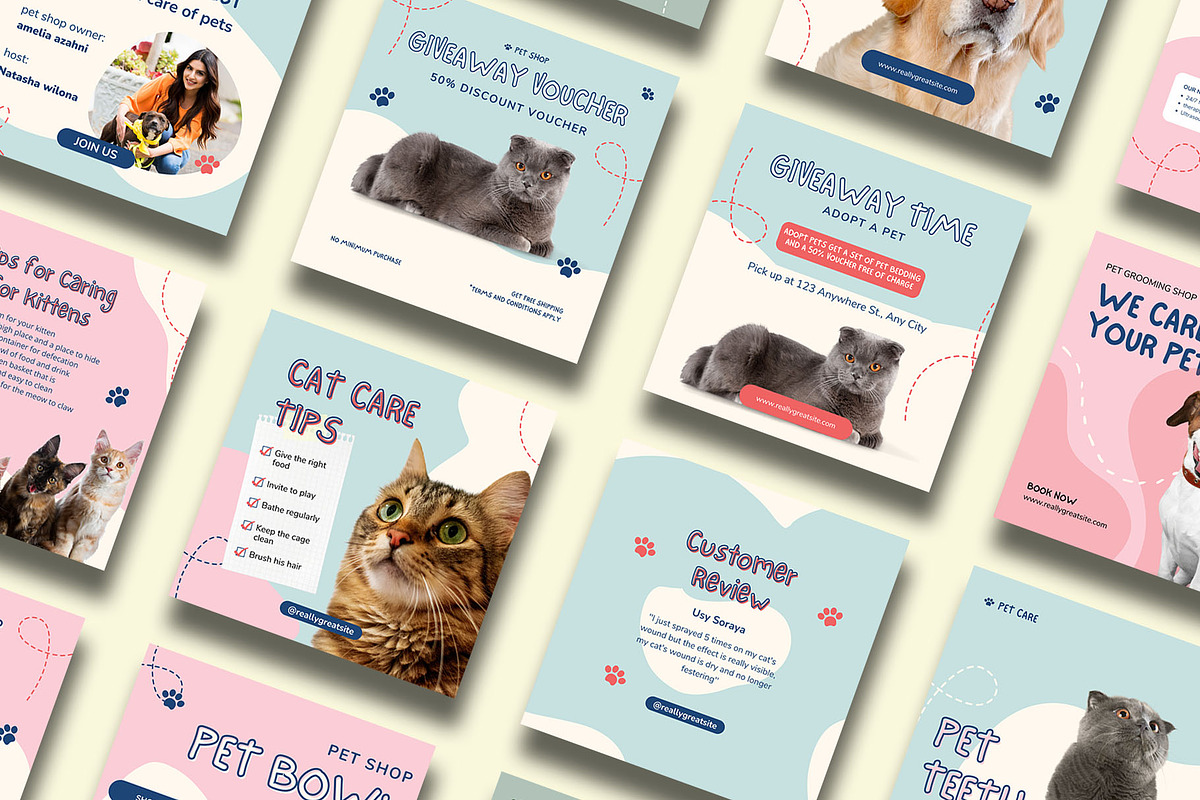 Pet Shop Instagram | CANVA Template, a Social Media Template by Azruca (Photo 3 of 17)
