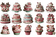 Winter Holiday Cake Clipart, an Illustration by DreamArtGraphic (Thumbnail 4 of 4)