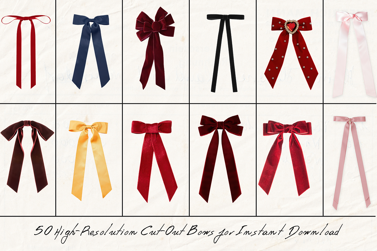 Mixed Bow Collection: Cut-Out & Draw, an Object Graphic by lerinartstudio (Photo 5 of 12)