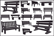 Park Bench Silhouette Vector Bundle, an Illustration by Designs_River (Thumbnail 1 of 16)