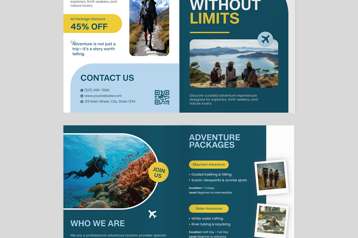 Tourism Adventure Packages Bifold, a Brochure Template by Annora Studio (Photo 6 of 6)