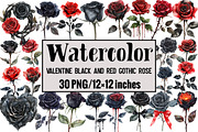 Valentine Black and Red Gothic Rose, an Illustration by Design Market (Thumbnail 1 of 3)