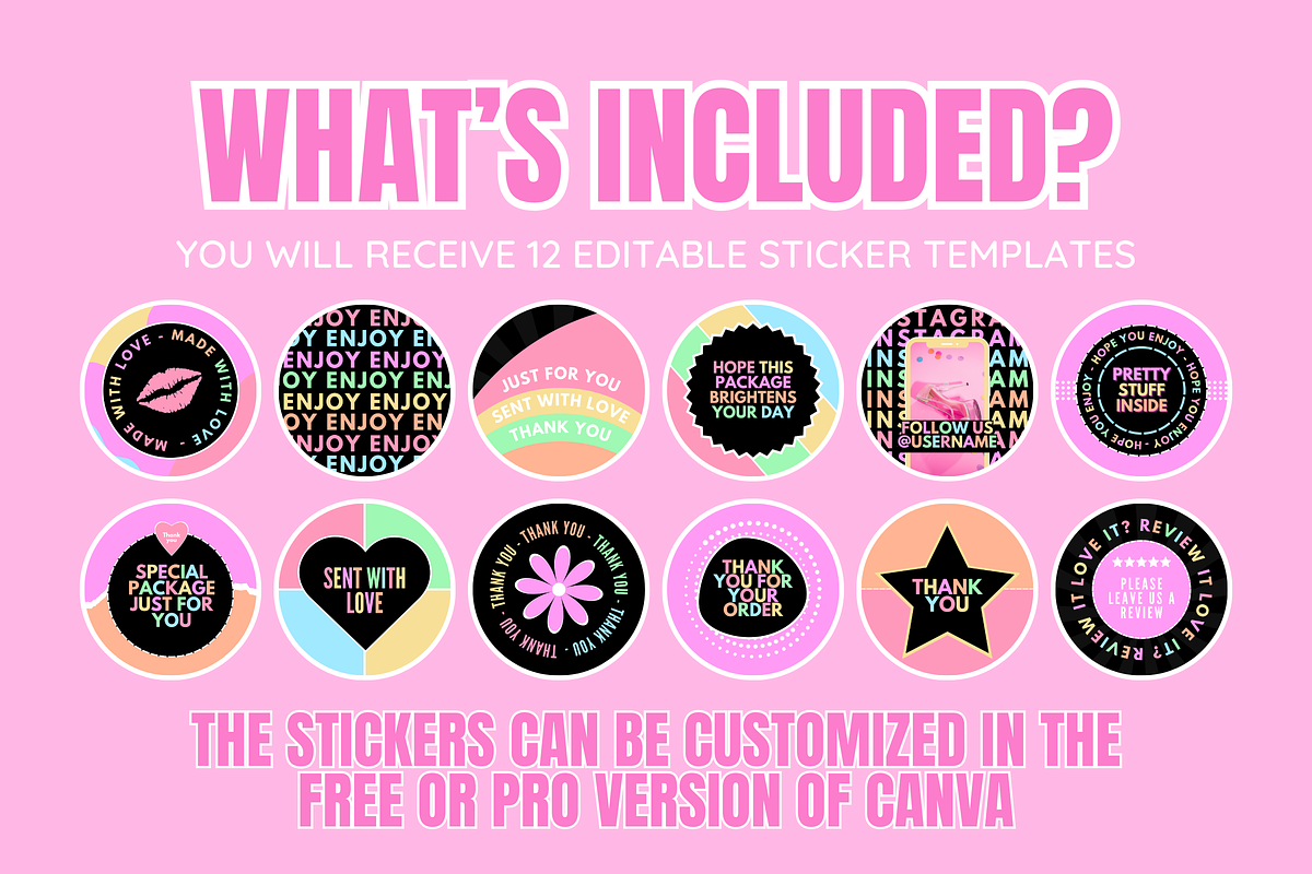 Pastel Neon Packaging Stickers, a Stationery Template by SunshineStudioBoutique (Photo 2 of 9)