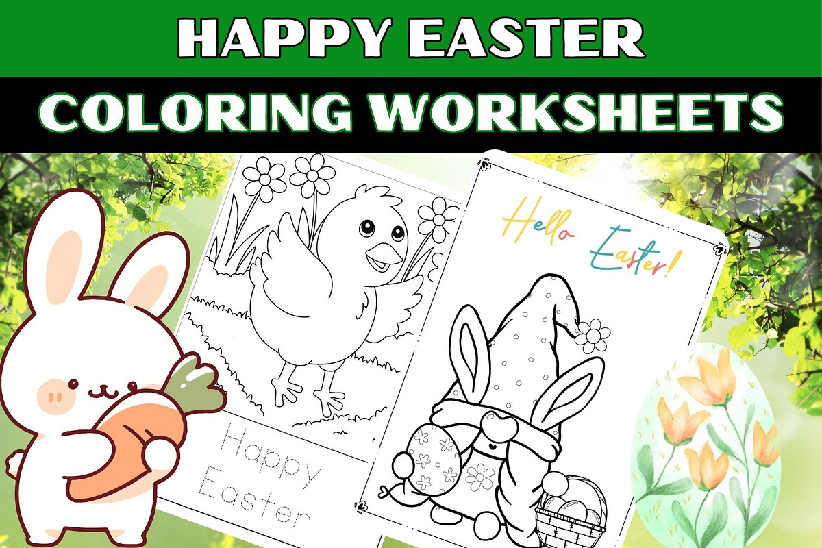 Easter coloring pages | Easter craft, a Templates & Theme by Premium Digital Templates (Photo 3 of 3)