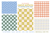 Fun & Playful Repeat Patterns, a Pattern Graphic by cassi has hobbies (Thumbnail 1 of 9)
