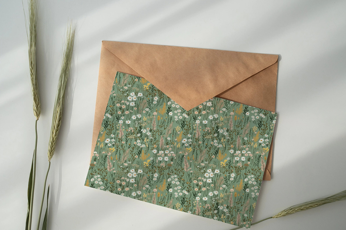 Sage Green Flower Paper Patterns, a Pattern Graphic by Natural Planners (Photo 5 of 5)