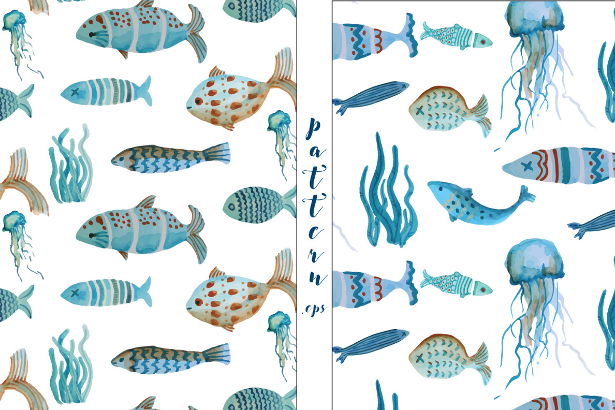 Watercolor Fish Set, an Illustration by RalucaGheorghe (Photo 4 of 5)