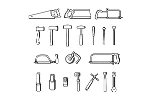 Rare antique and everyday tool icons