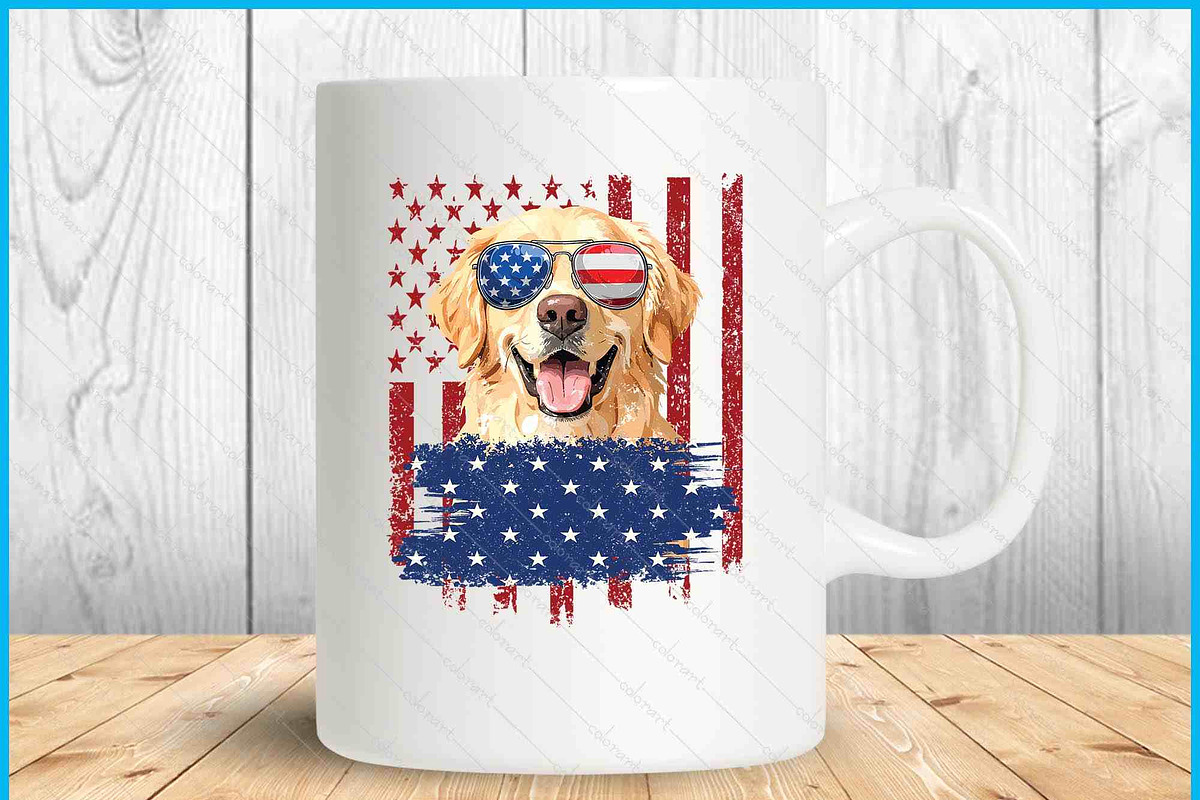 Golden Retriever USA Flag SVG, a Graphic by Creativeusart (Photo 2 of 4)