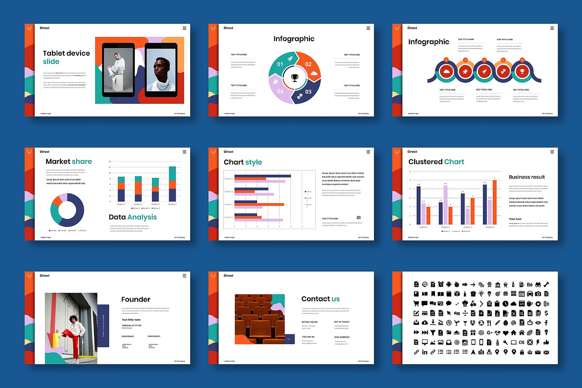 Direct – Business PowerPoint Templat, a Presentation Template by Dens Creative Studio (Photo 5 of 6)