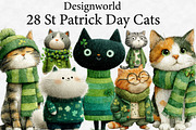 St Patrick Day Cats Clipart, an Illustration by Designworld (Thumbnail 1 of 6)