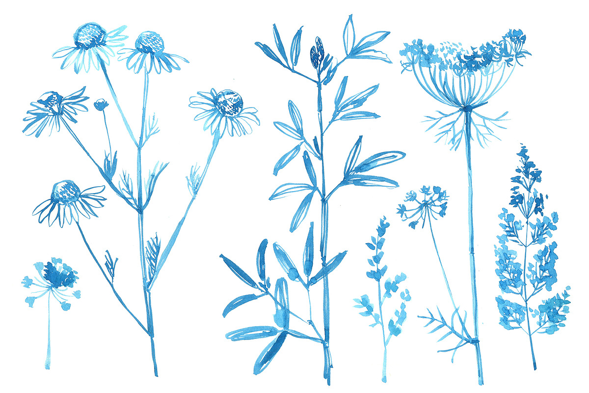 Seamless Cyanotype Floral Pattern wi, a Pattern Graphic by irina.vaneeva (Photo 8 of 8)